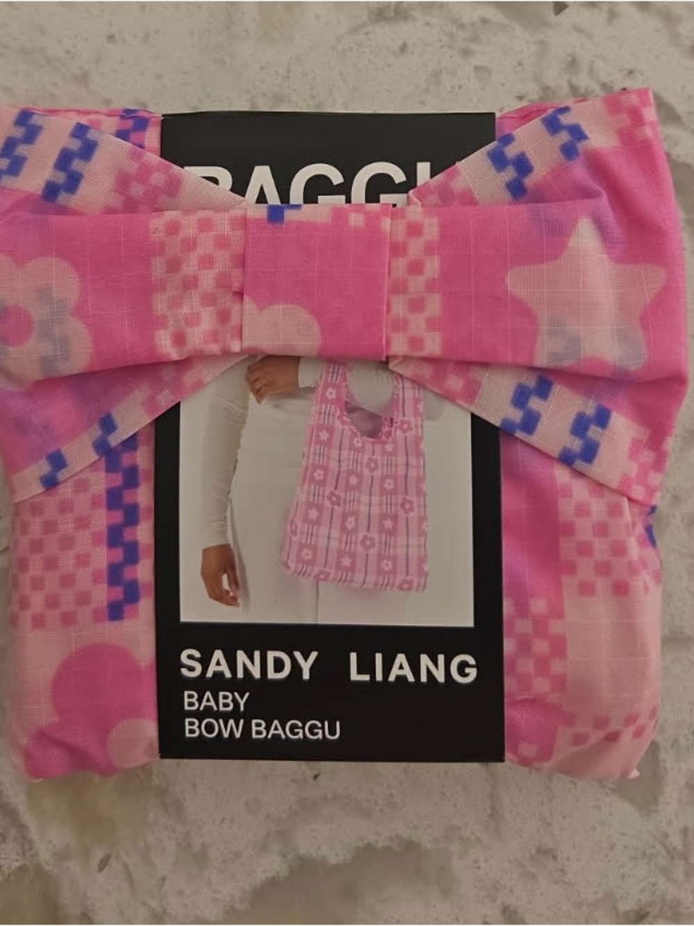 Baby Bow Baggu Market Plaid Pink Sandy Liang NWT